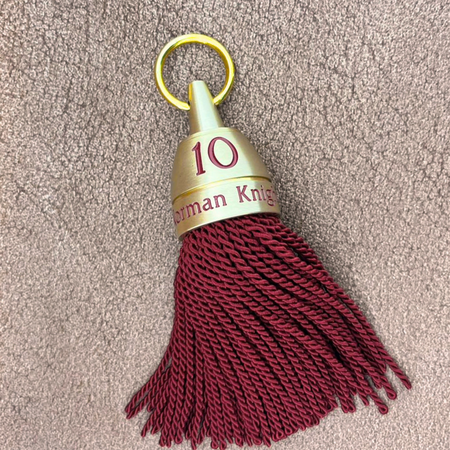 Philadelphia hotelsleutelhanger Messing 140mm met kwast