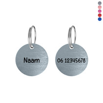 Hondenpenning rond klein met tekst