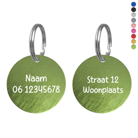 CombiCraft Hondenpenning aluminium rond Ø35mm met naam en tekst – per stuk