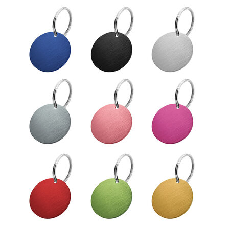 CombiCraft Hondenpenning aluminium rond Ø35mm met naam en tekst – per stuk