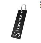 CombiCraft Aluminium sleutellabel 70x25mm met tekst en nummer - per stuk