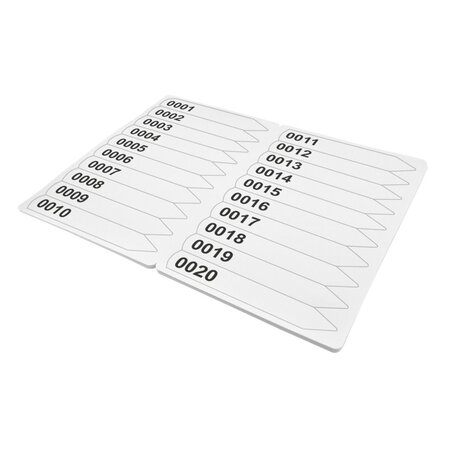 Steeketiketten of plantenlabels genummerd 20x120mm wit - per 100 etiketten
