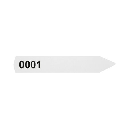 Steeketiketten of plantenlabels genummerd 20x120mm wit - per 100 etiketten