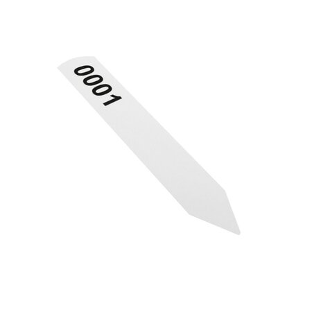 Steeketiketten of plantenlabels genummerd 20x120mm wit - per 100 etiketten