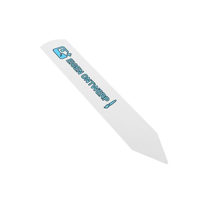 Steeketiketten of plantenlabels met eigen ontwerp 20x120mm  wit - per 100 etiketten