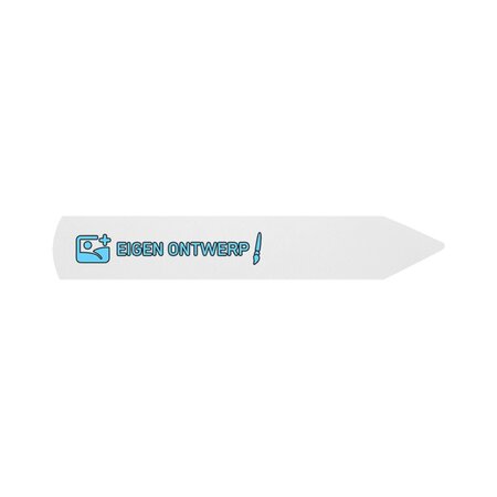 Steeketiketten of plantenlabels met eigen ontwerp 20x120mm  wit - per 100 etiketten