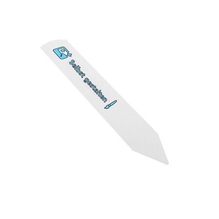 Steeketiketten of plantenlabels met eigen ontwerp 20x120mm  wit - per 100 etiketten