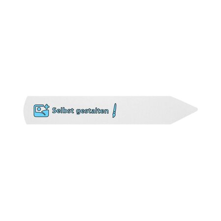 Steeketiketten of plantenlabels met eigen ontwerp 20x120mm  wit - per 100 etiketten