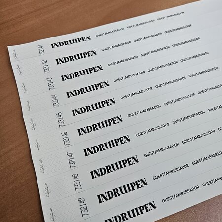 Tyrex polsbandjes met jouw eigen tekst - per 100 stuks