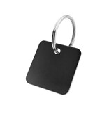 Blanco aluminium sleutellabel 30x30mm vierkant zwart - per stuk