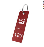 CombiCraft Aluminium sleutellabel 25x70mm met nummer en logo - per stuk