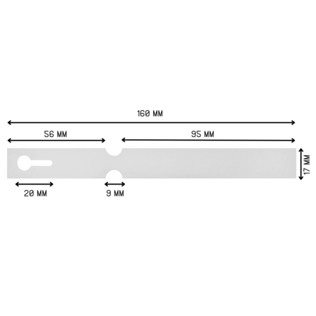 Blanco sleufetiketten 160x17mm voor thermal transferprinters op rol wit - per 4000 etiketten