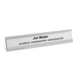 Bureau naambordje Dex 178x34mm zilver - per stuk