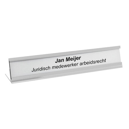 Bureau naambordje Dex 178x34mm zilver - per stuk