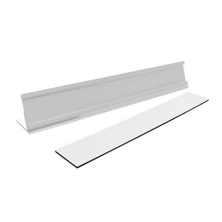 Bureau naambordje Dex 178x34mm zilver - per stuk