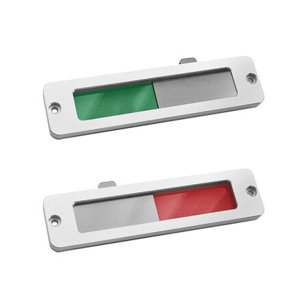 CombiCraft Blanco aluminium schuifbordje groen rood 100x25mm met gaten - per stuk
