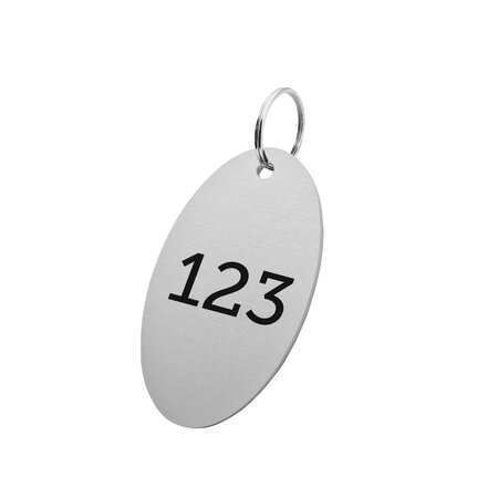 CombiCraft Aluminium sleutellabel 37x67mm met nummer - per stuk
