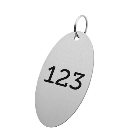 Aluminium sleutellabel 45x85mm met nummer - per stuk