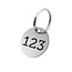 Aluminium sleutellabel met nummer zilverkleurig - per stuk