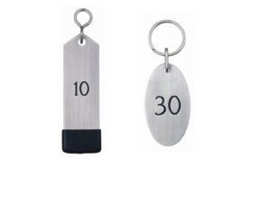 Edelstaal (RVS) hotel sleutelhangers