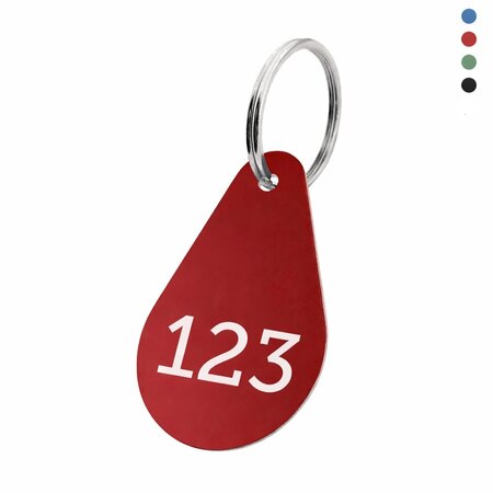 CombiCraft Aluminium sleutellabel 45x29mm met nummer druppel - per stuk