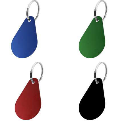 Aluminium sleutellabel 45x29mm met nummer druppel - per stuk