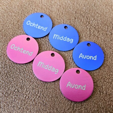 CombiCraft Aluminium sleutellabel Ø 25mm met tekst - per 1 stuk