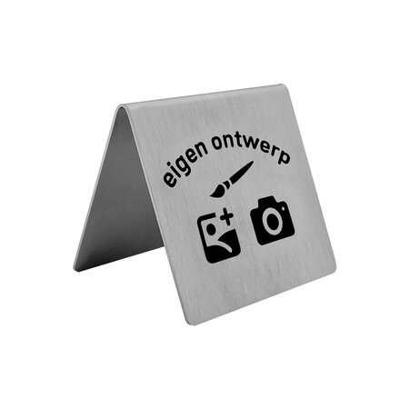 RVS tafelbordje van 50 x 50 mm met eigen ontwerp - per 1 stuk