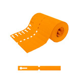 CombiCraft Sleufetiketten PVC op rol 120x13mm beschrijfbaar oranje - per 1000 etiketten