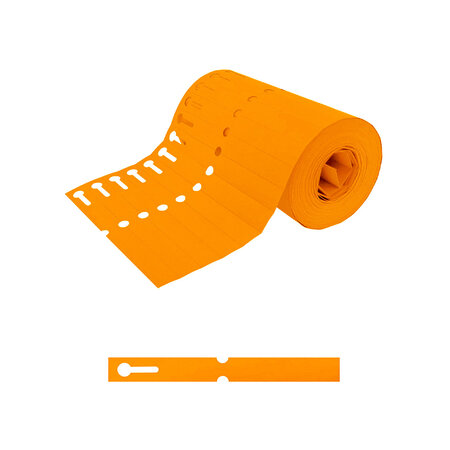 CombiCraft Sleufetiketten PVC op rol 120x13mm beschrijfbaar oranje - per 1000 etiketten