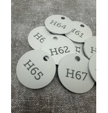 CombiCraft Aluminium sleutellabel met nummer zilverkleurig - per stuk