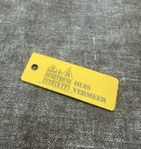 Aluminium sleutellabel 70x25mm met tekst en nummer - per stuk