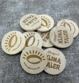Houten munten met eigen gravering Ø37mm - per 100 stuks