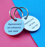 Aluminium sleutellabel met eigen tekst zilverkleurig - per stuk