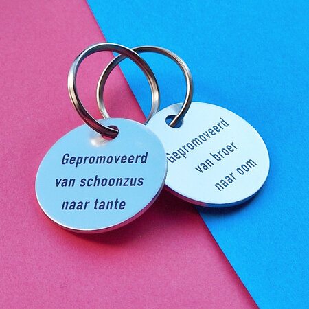 Aluminium sleutellabel met eigen tekst zilverkleurig - per stuk