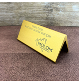 Tafelbordje Elegant van goudkleurig aluminium met eigen ontwerp 120x55mm - per 1 stuk