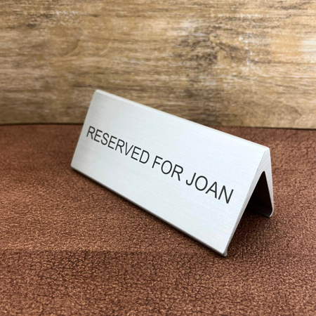 CombiCraft Tafelbordje Elegant van zilverkleurig aluminium met eigen ontwerp 120x55mm - per 1 stuk