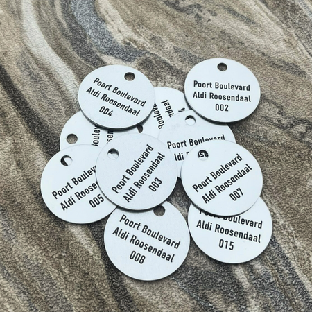 CombiCraft Aluminium sleutellabel met eigen tekst zilverkleurig - per stuk