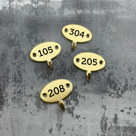 CombiCraft Sleutelhaakje ovaal met gravering van messing - per 1 stuk