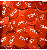 Aluminium sleutellabel met nummer - per stuk