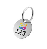Sleutellabel aluminium met nummer en logo in onderdruk - per stuk