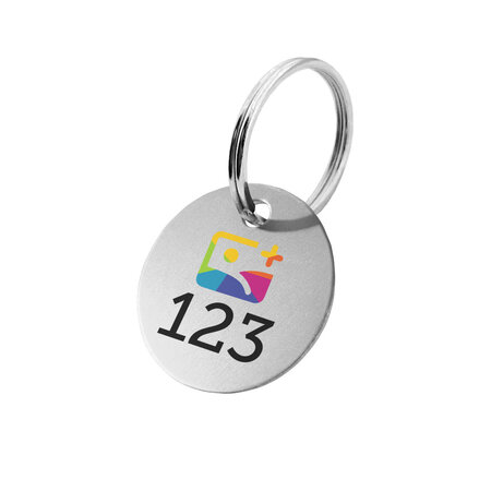 Sleutellabel aluminium met nummer en logo in onderdruk - per stuk