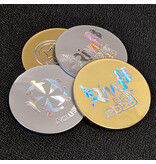 Ronde kermismunt 47 mm met eigen ontwerp in foliedruk - per 1000 stuks