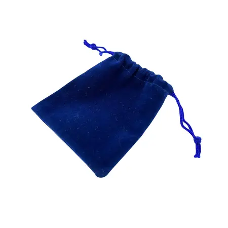 CombiCraft Fluwelen bewaarzakje met touwtjes blauw - per stuk