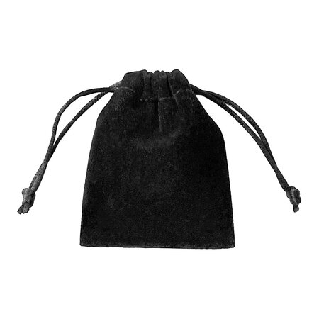 CombiCraft Fluwelen bewaarzakje met touwtjes zwart - per stuk