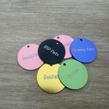CombiCraft Aluminium sleutellabel Ø 35mm met naam - per 1 stuk
