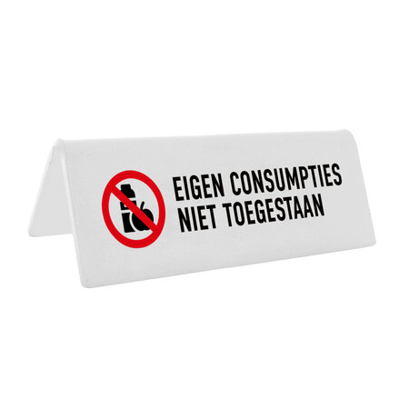 Tafelbordje Eigen consumpties niet toegestaan - per stuk