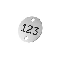 Aluminium nummer plaatje met gaten