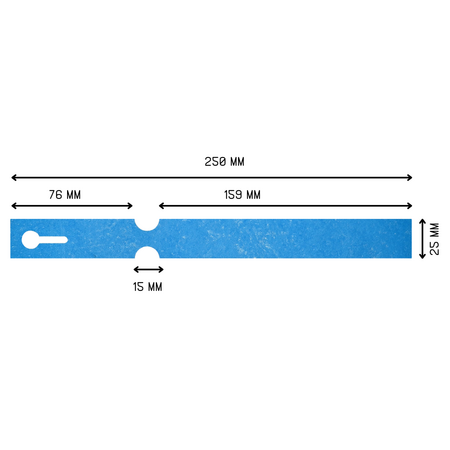 Tyvek sleufetiketten 250x25mm op rol - per rol met 1500 etiketten
