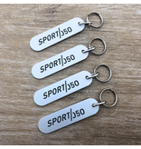 Aluminium hotel sleutelhanger Victor 20x78mm met gravering - per stuk